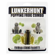 LunkerHunt Popping Frog Combo Set 1/4 & 1/2 Oz Fishing Bait Lures PFCOM01