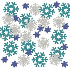 Snowflake Deluxe Sparkle Confetti 1/2 oz bag. Snow Decor Winter Party Decoration