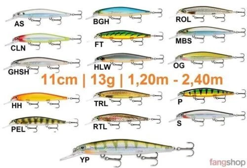 Rapala Shadow Rap Deep 11cm 13g Wobbler Hecht Zander 1,20m - 2,40m