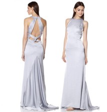 Jarlo Amara Satin Fishtail Maxi Dress Gown UK 12