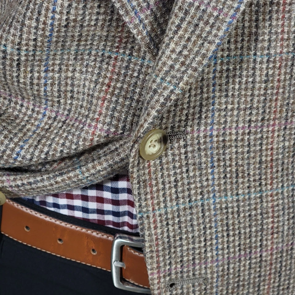 Abrigo Blazer Deportivo De Colección Austin Reed Para Hombre Tweed Dos Botones Marrón Lana Talla 42-44R Foto 3 de 4