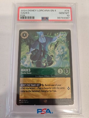 2024 Disney Lorcana EN 4 Hades Foil #74 PSA 10 GEM MT | eBay