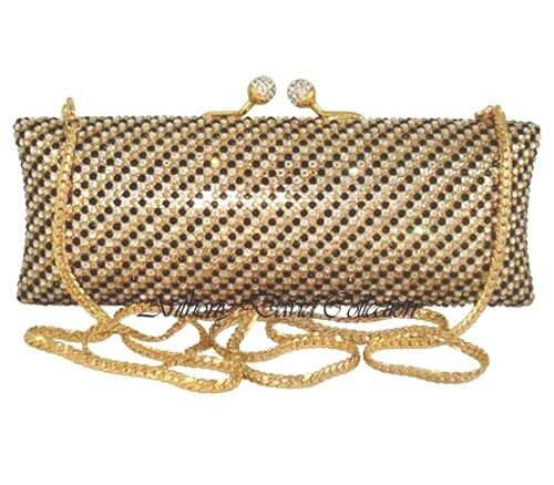 Anthony David Crystal Evening Bag with Black, Gold & Clear Swarovski Crystals - Picture 1 of 4