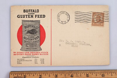 Vintage 1926 Buffalo Corn Gluten Feed Advertising Postcard
