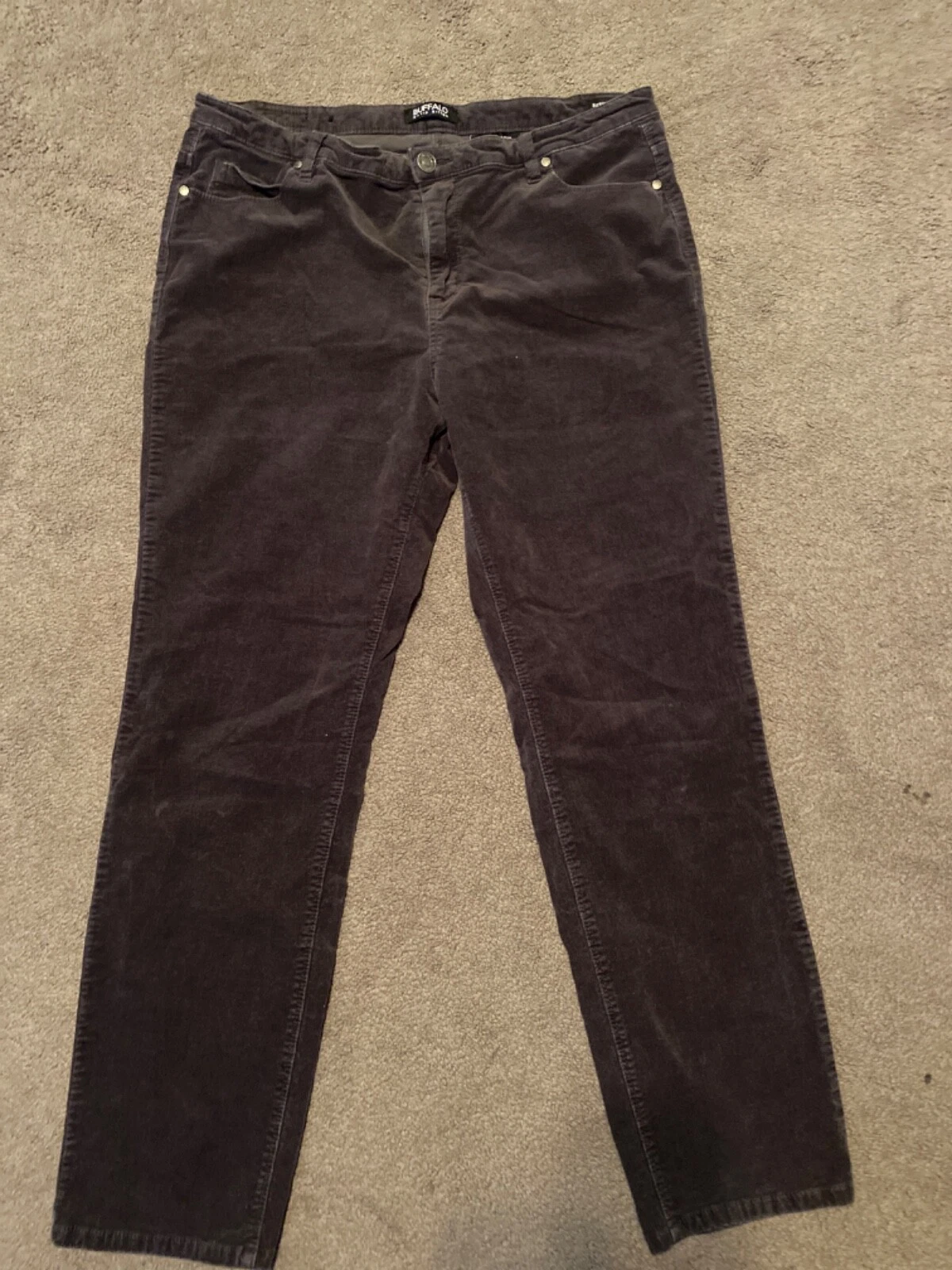 Pantalon maigre femme Buffalo David Bitton taille moyenne brossé gris