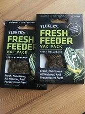 Fluker's Fresh Feeder Vac Pack Reptile Food Mealworms 0.7oz 2 PAC Sealed