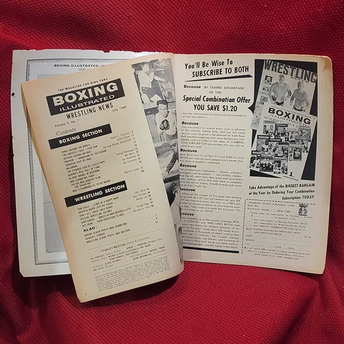 BOXING ILLUSTRATED WRESTLING NEWS MAGAZINE mclarnin patterson VTG ads JUL 1960 - 画像11/19