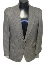 Vtg British Manor For Falvey  s Gray Tweed Sport Coat 42 Great Made In USA