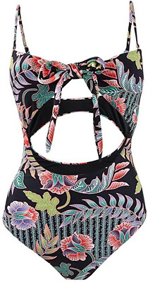 RAISINS Indo Bloom Printed Puerto Vallarta Cheeky One Piece Swimsuit XL X-Large