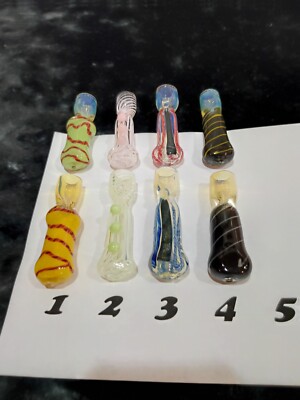 2 Pack: 4'' EXTRA LARGE Glass Tobacco Pipes - Heavy Glass One Hitter  Chillums