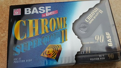 BASF Chrome II 90 NEU  Audiocassette Super Quality Slim Format 