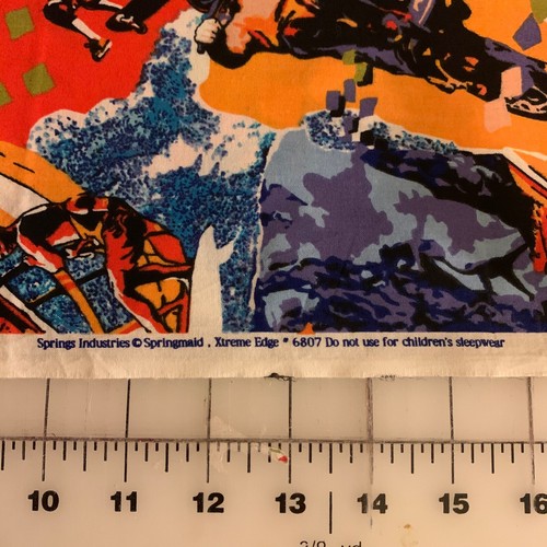 Cotton Fabric Xtreme Edge Sports 2 5/8 Yd Lot 44” Wide NEW - Picture 2 of 4