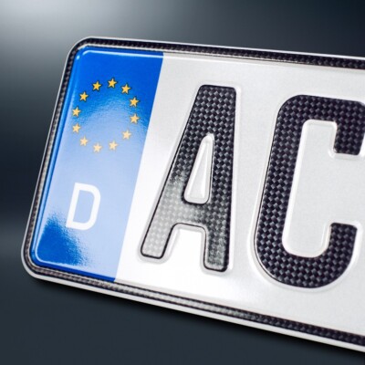 1 CARBON Kfz Kennzeichen | 420x110 mm | OFFIZIELL amtliches Nummernschild | DHL