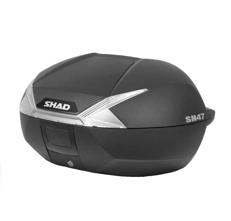 Top case Shad SH47 noir avec réflecteur blanc d0b47106 pour moto