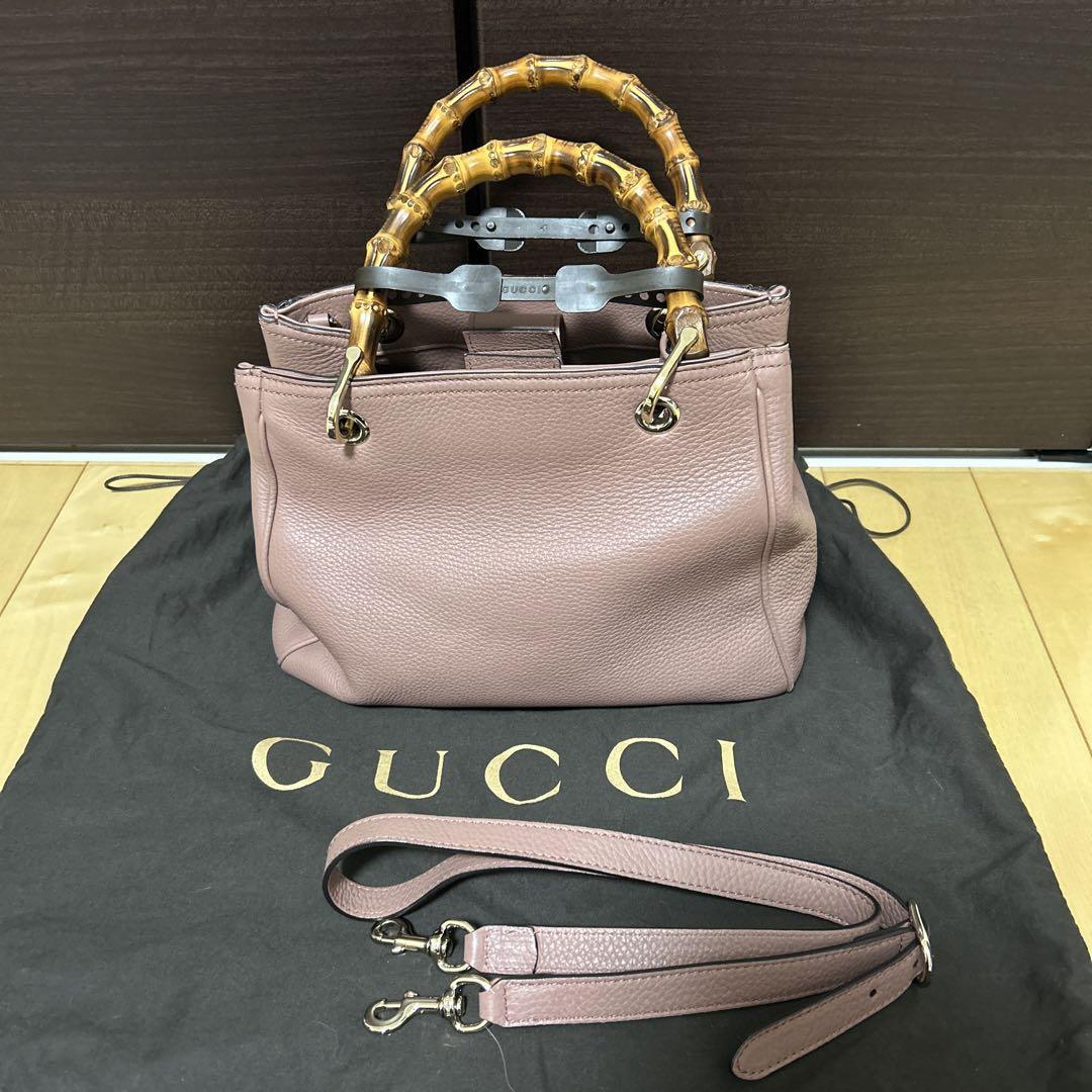 Gucci Handbag Bamboo 2WAY 50th Anniversary Limited Flora Print