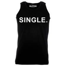 Mens Single Vest Funny Dating Rizz Desperate Joke Pick Up Lads Holiday Lonely