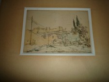 Armand COUSSENS La roulotte des Gitans , timbre sec chalcographie du Louvre