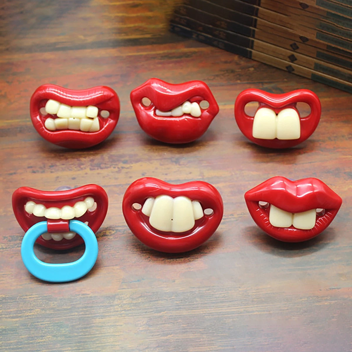 Baby Pacifier Soft Silicone Funny Fake Nipple Teeth Gum Teeth Pacifier For  Baby