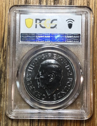 2024 U.K. 2 Pound Silver Britannia & Liberty 1 oz PCGS MS69 Blue Label - Picture 2 of 2