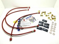 Set Brake Pipes Front and Rear Red Mounts Gold Aprilia 1000 Tuono V4 R 2011 2012