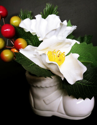 Porzellanstiefel, Weiß, Tischdeko Advent