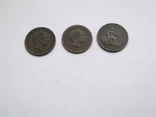 1870-1878-1879. SPANISH OLD COINS. CINCO CENTIMOS