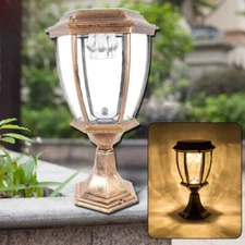 Outdoor Yard Lamp LED Solar Power Lantern Landscape Pillar Post Lamp Waterproof