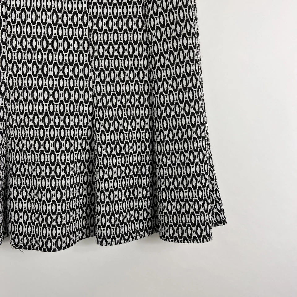 Carole Little A-Line Skirt Women's Size 8 Black White Below Knee Midi Stretch - Image 4 of 4