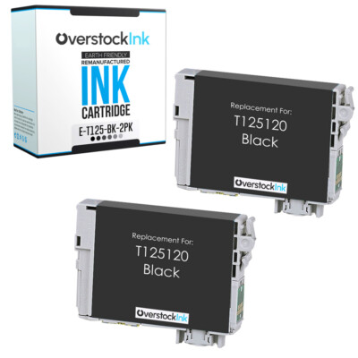 2-PK Compatible OSI T125 Black Ink Cartridge for Epson Stylus  NX230 NX420 NX530
