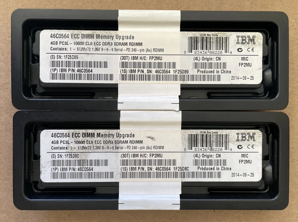 2x NEW MICRON/iBM MT18KDF51272PDZ-1G4K1HF / 46C0564 C3-10600R DDR3-1333 4GB REG - Image 2 of 2