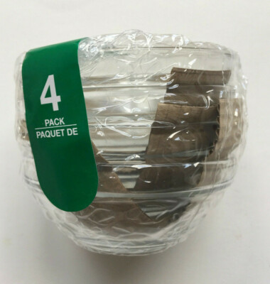 Set of 4 Small Mini Round Glass Bowls For Dips Salsa Sauce Baking Prep 3.5'' Wide