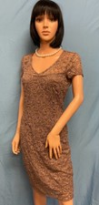 MARINA Taupe “Toast” Lace and Sequin Party or Social Dress 6 NWT