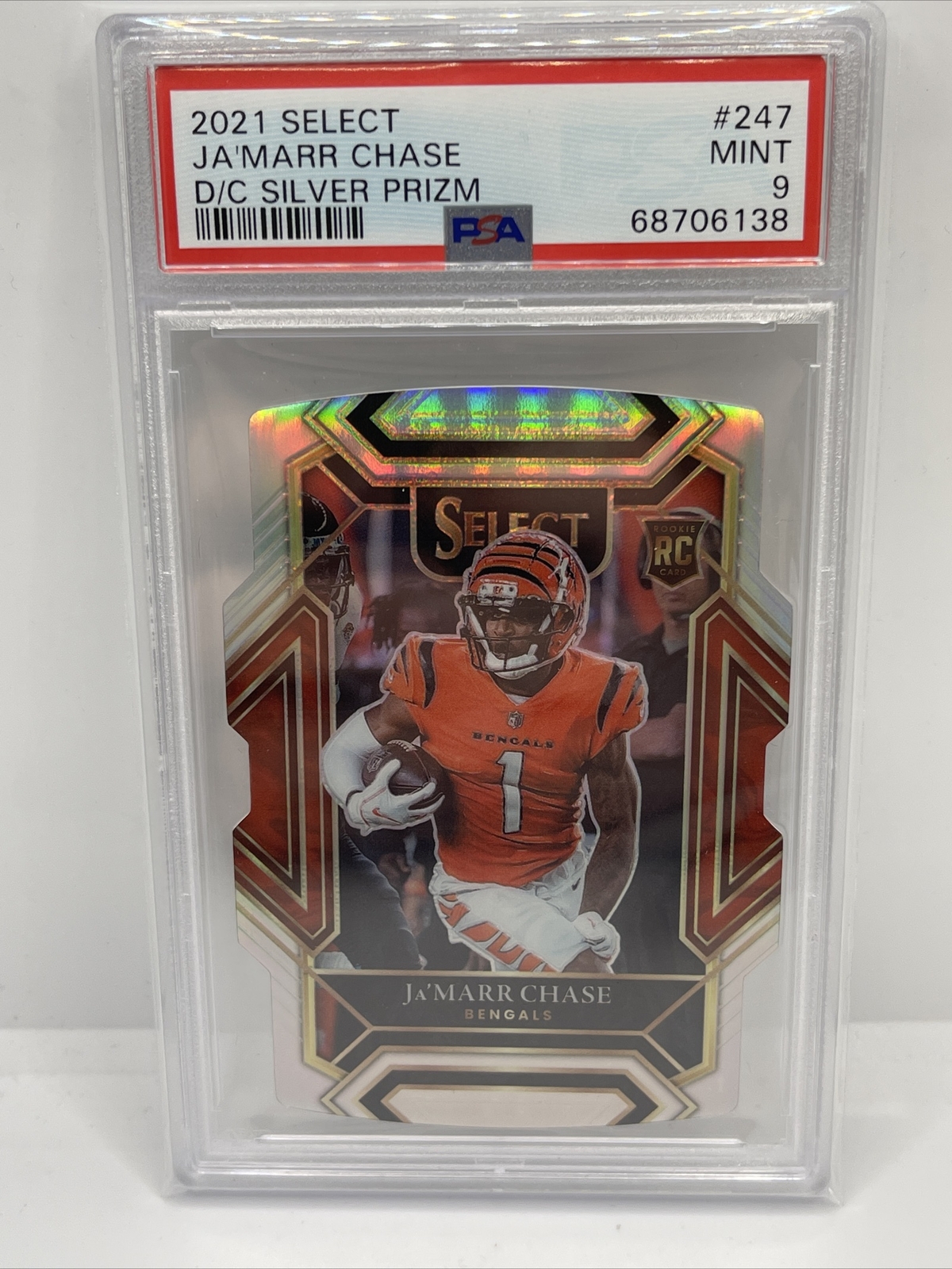 2021 Select JAMARR CHASE Club Level Silver Prizm Die-Cut PSA 9 Rookie Bengals