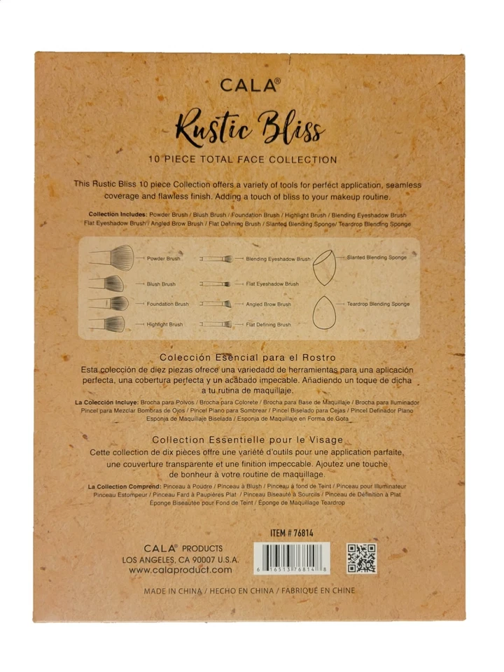 Juego de 10 cepillos faciales y esponjas rústicas Bliss cala Collection Foto 2 de 2