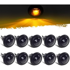 10x 34 Amber Round Led Marker Light Smoked For Pickup Truck Trailer Rv Camp...