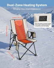 Heated Camping Chair, Portable Lawn Chairs for Outdoor Sports Travel