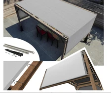 Amgo 8' W x 12' L Grey Pergola Canopy Replacement UPF50+ Top Cover, Commercial G