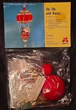 LeeWards UP, UP AND AWAY Hot Air Balloon Vtg Sequin Bead Christmas Ornament Kit