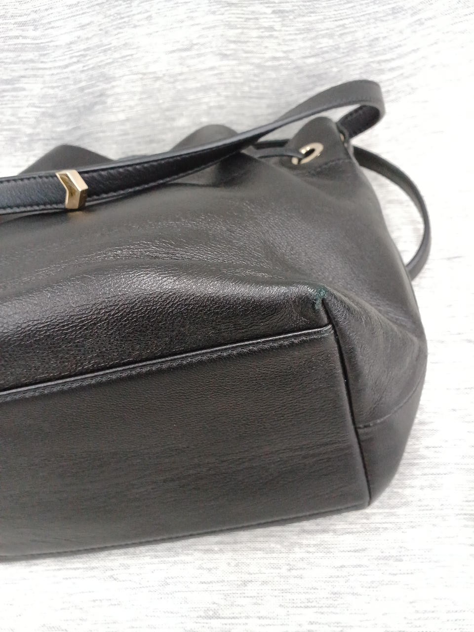 Drawstring Leather Shoulder Black Model Number Le… - image 12