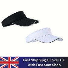 Sun Visor Cap with Peak, adjustable strap - Summer, sports, golf, tennis Cotton