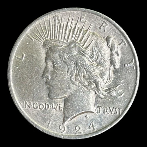1924 Peace Silver Dollar, AU+