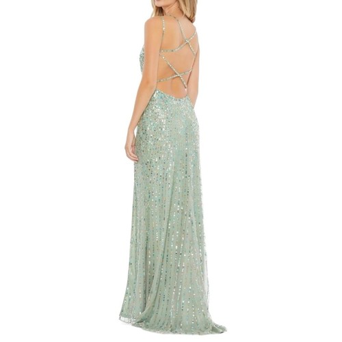 NWOT Mac Duggal Sequin Sleeveless Gown sz 6 in Sage 10702 - Picture 2 of 8