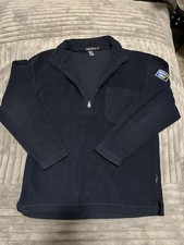 Nautica Men's Navy Fleece 1/4 Zip Pullover Sweater M Embroidered Logo