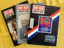 Vintage “Hot Rod Industry News” magazine Lot of 3  (1973). From Don Vesco estate