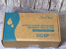SimPure 40/200 Micron Spin Down Sediment Filter, Reusable Whole House DC5P - E