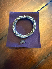 LAGOS 925 Sterling Silver Signed Beaded Cuff Bracelet, Stackable
