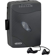 JENSEN SCR-75 BLACK STEREO CASSETTE PLAYER WITH AM/FM RADIO.