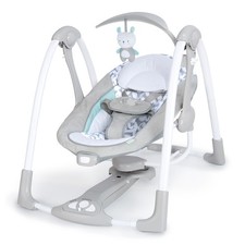 Ingenuity ConvertMe 2-in-1 Compact Portable Baby Swing 2 Infant Seat, Raylan