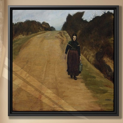 #ad Vintage Rural Oil Painting Canvas Wall Art Country Road Rustic Decor Portrait $254.45