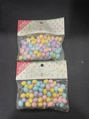 150ct NOS Vtg Fibre Craft Mini Eggs 13mm Plastic Easter Spring Craft U26